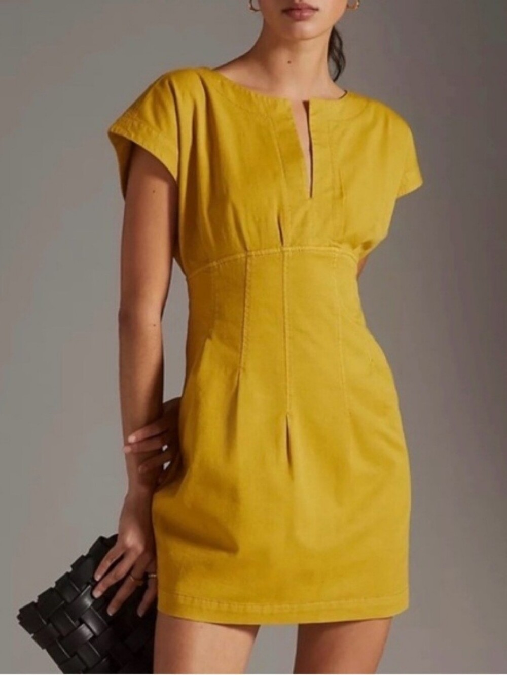 Anthropology MAEVE Women’s Mustard/Gold Short Sleeve Tunic Dress Size 12